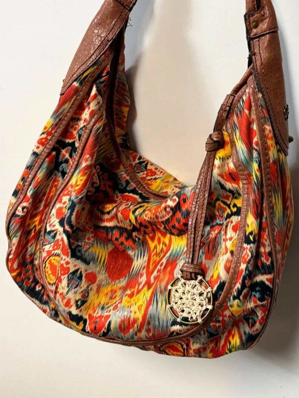 Jessica Simpson Ikat Print Hobo Shoulder Bag Boho Festival Purse